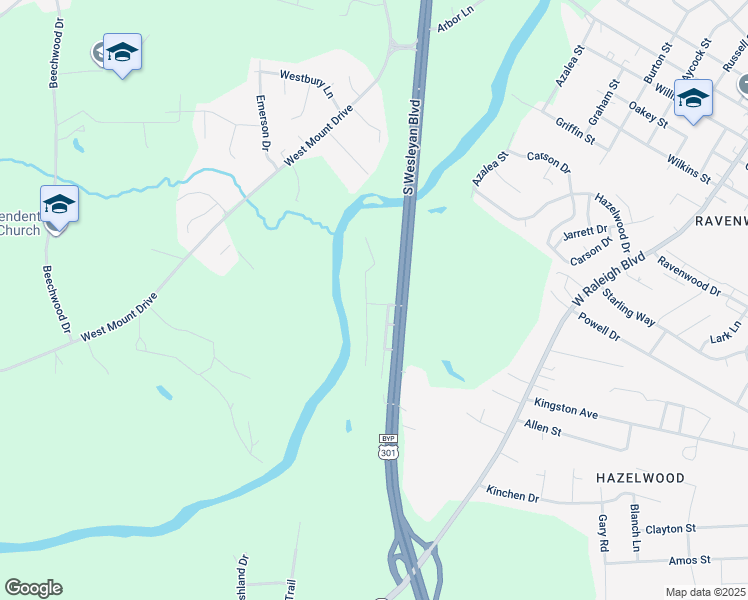 map of restaurants, bars, coffee shops, grocery stores, and more near 41 Melrose Drive in Rocky Mount