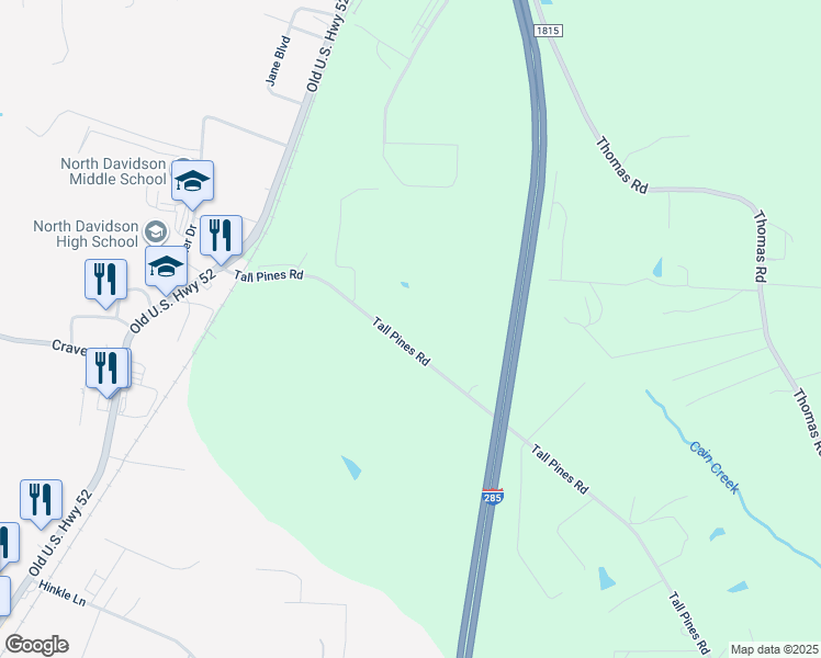 map of restaurants, bars, coffee shops, grocery stores, and more near 511 Tall Pines Road in Lexington