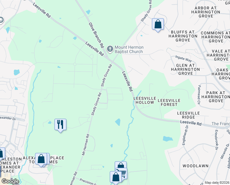 map of restaurants, bars, coffee shops, grocery stores, and more near 7211 Ladbrooke Street in Raleigh