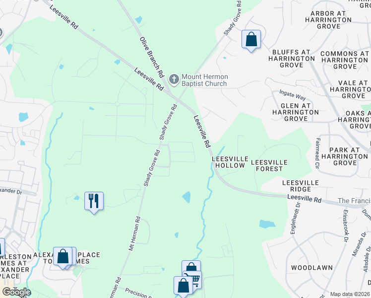 map of restaurants, bars, coffee shops, grocery stores, and more near 7211 Ladbrooke Street in Raleigh