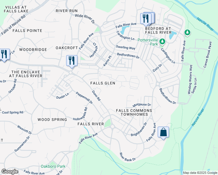 map of restaurants, bars, coffee shops, grocery stores, and more near 10829 Farmville Road in Raleigh