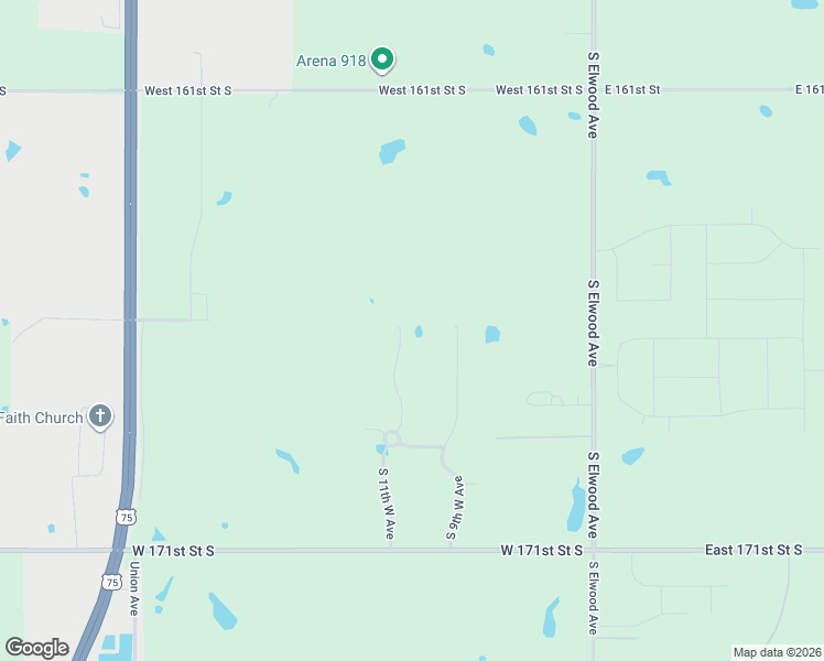 map of restaurants, bars, coffee shops, grocery stores, and more near 1668 South 11th West Avenue in Glenpool