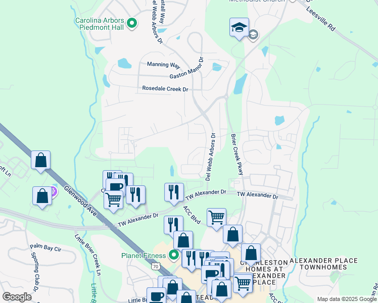 map of restaurants, bars, coffee shops, grocery stores, and more near 230 Lynchwick Lane in Durham