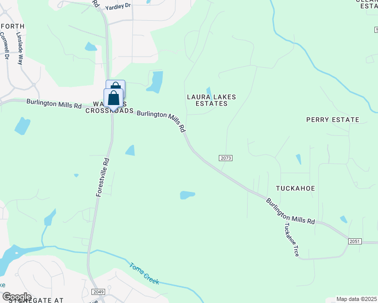 map of restaurants, bars, coffee shops, grocery stores, and more near 4108 Burlington Mills Road in Wake Forest