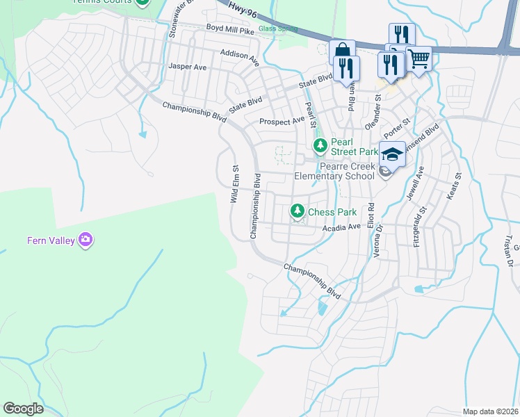 map of restaurants, bars, coffee shops, grocery stores, and more near 636 Pearre Springs Way in Franklin