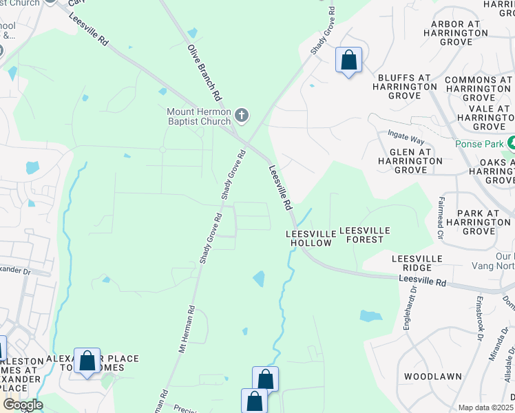 map of restaurants, bars, coffee shops, grocery stores, and more near 7221 Terregles Drive in Raleigh