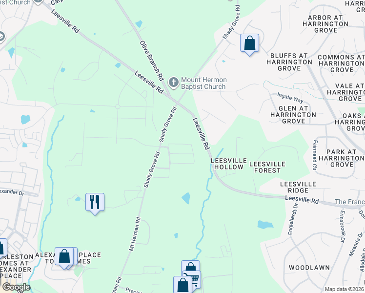 map of restaurants, bars, coffee shops, grocery stores, and more near 3171 Shady Grove Road in Durham