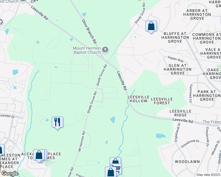 map of restaurants, bars, coffee shops, grocery stores, and more near 3171 Shady Grove Road in Durham