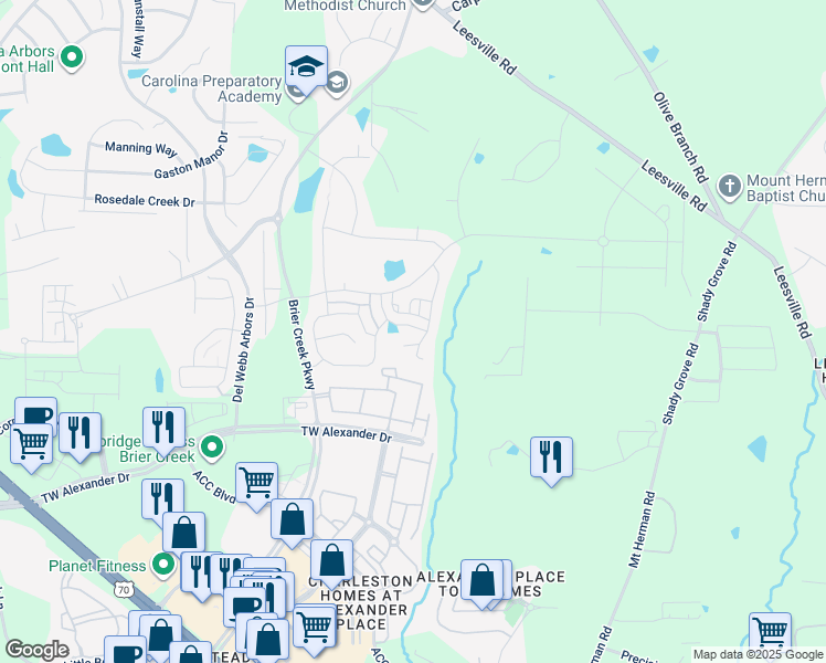map of restaurants, bars, coffee shops, grocery stores, and more near 226 Marietta Way in Durham