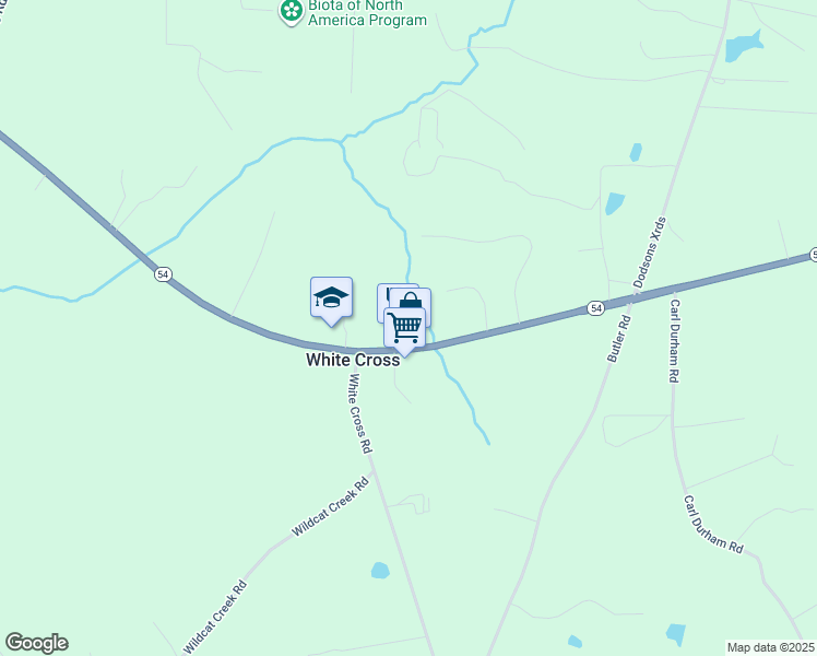 map of restaurants, bars, coffee shops, grocery stores, and more near 3261 North Carolina Highway 54 West in Chapel Hill