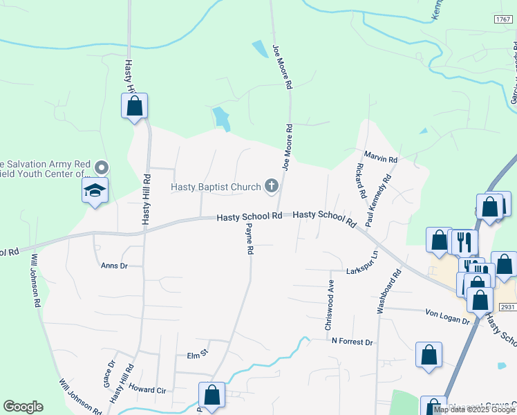 map of restaurants, bars, coffee shops, grocery stores, and more near 218 James Crossing in Thomasville