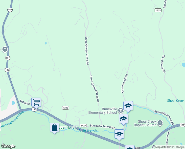 map of restaurants, bars, coffee shops, grocery stores, and more near 585 Three Quarter Creek Road in Burnsville