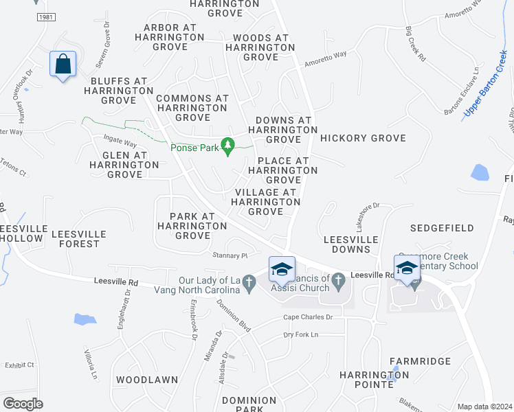 map of restaurants, bars, coffee shops, grocery stores, and more near 5024 Village Lawn Drive in Raleigh