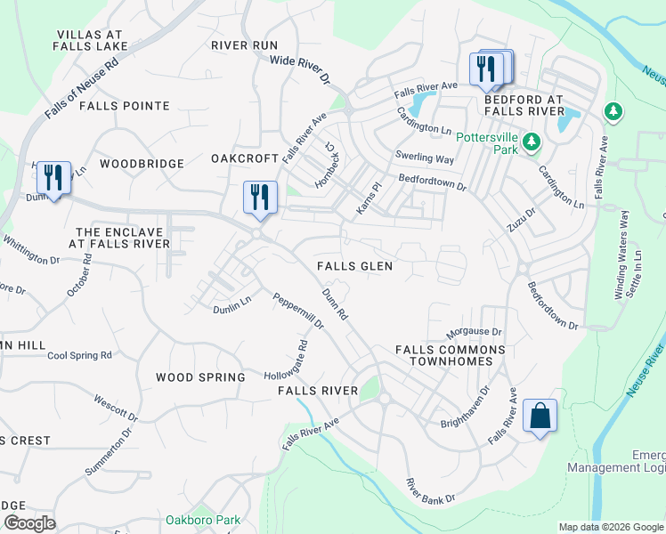 map of restaurants, bars, coffee shops, grocery stores, and more near 1901 Pinemist Place in Raleigh