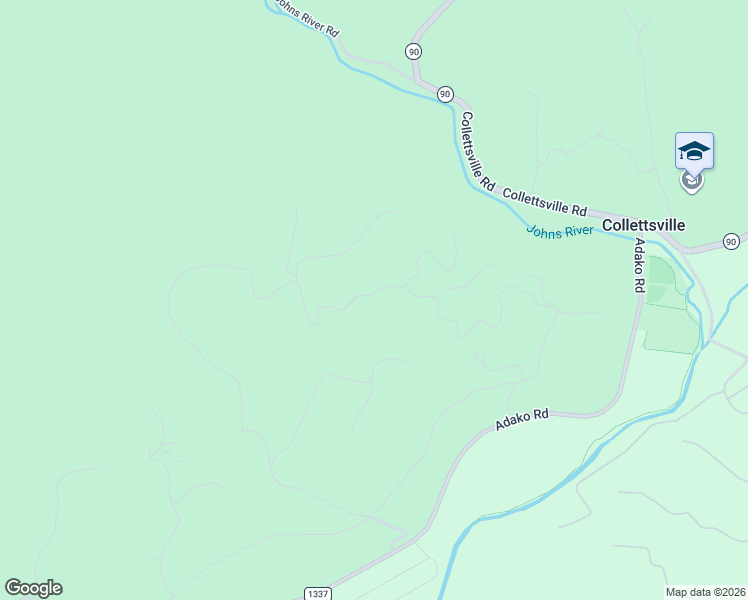 map of restaurants, bars, coffee shops, grocery stores, and more near 1707 Rock Cliff Drive in Collettsville