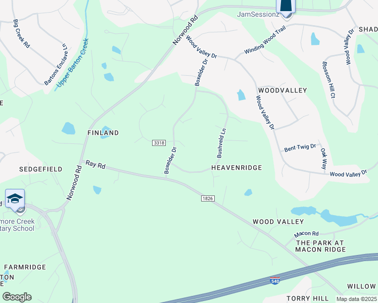 map of restaurants, bars, coffee shops, grocery stores, and more near 10101 East Roadstead Way in Raleigh
