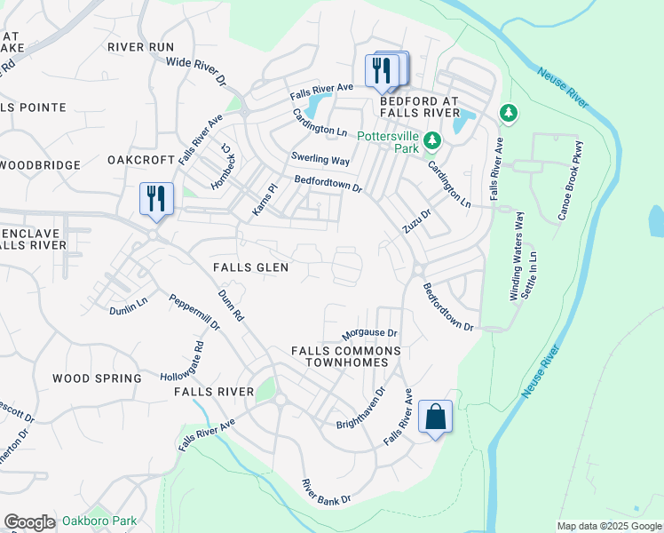 map of restaurants, bars, coffee shops, grocery stores, and more near 2210 Raven Road in Raleigh
