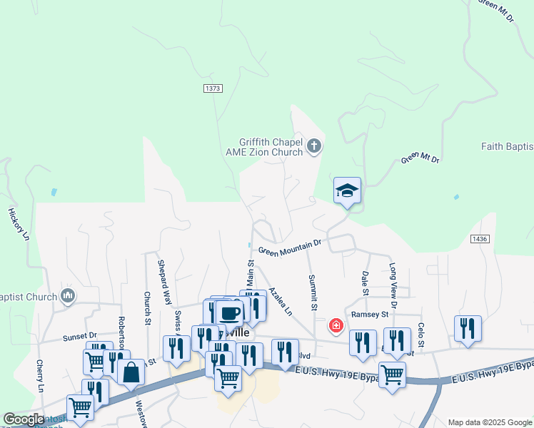 map of restaurants, bars, coffee shops, grocery stores, and more near 14 Yellow Brick Lane in Burnsville