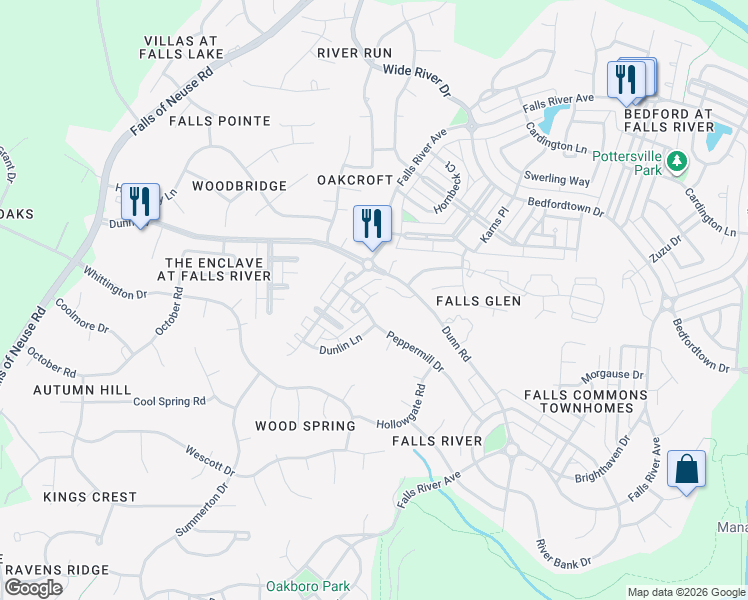 map of restaurants, bars, coffee shops, grocery stores, and more near 4427 Crystal Breeze Street in Raleigh