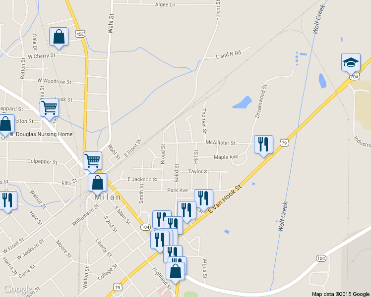 map of restaurants, bars, coffee shops, grocery stores, and more near 3013 McAllister Street in Milan