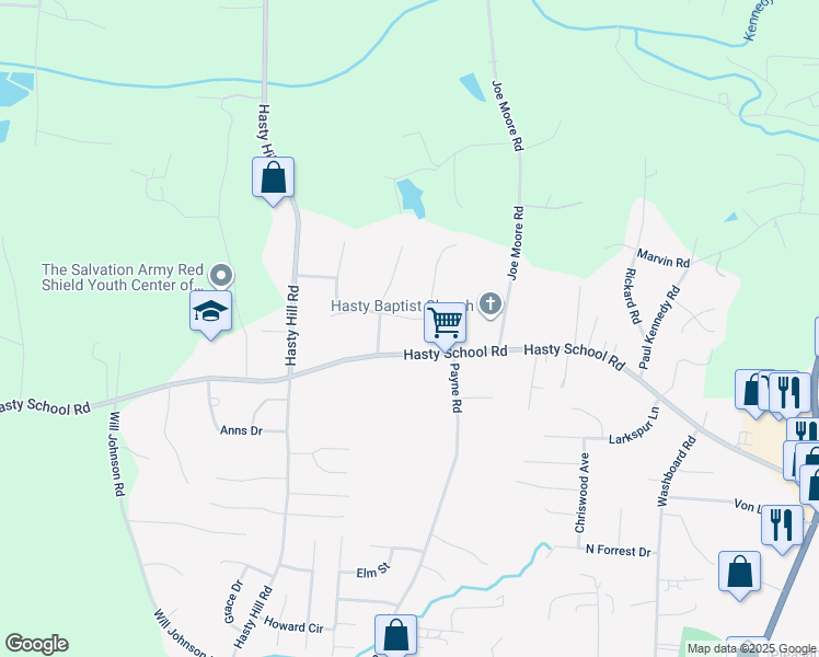 map of restaurants, bars, coffee shops, grocery stores, and more near 204 James Crossing in Thomasville