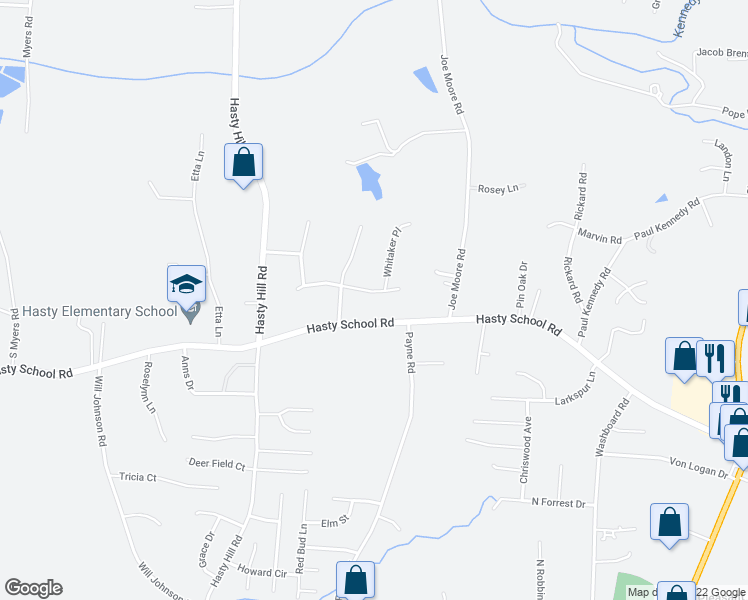 map of restaurants, bars, coffee shops, grocery stores, and more near 206 James Crossing in Thomasville