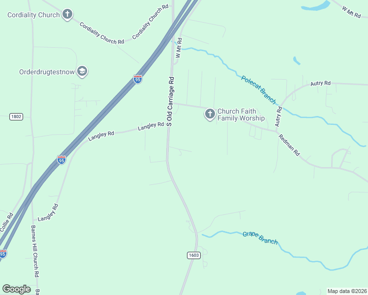 map of restaurants, bars, coffee shops, grocery stores, and more near 3681 South Old Carriage Road in Rocky Mount