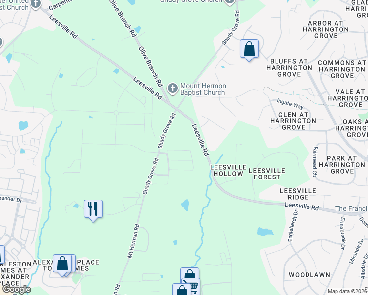 map of restaurants, bars, coffee shops, grocery stores, and more near 3171 Shady Grove Road in Durham