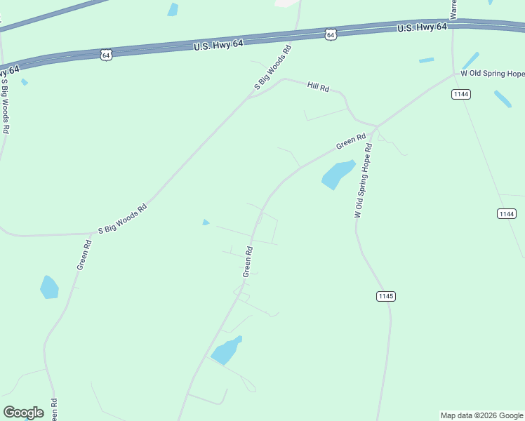 map of restaurants, bars, coffee shops, grocery stores, and more near 1272 Green Road in Spring Hope