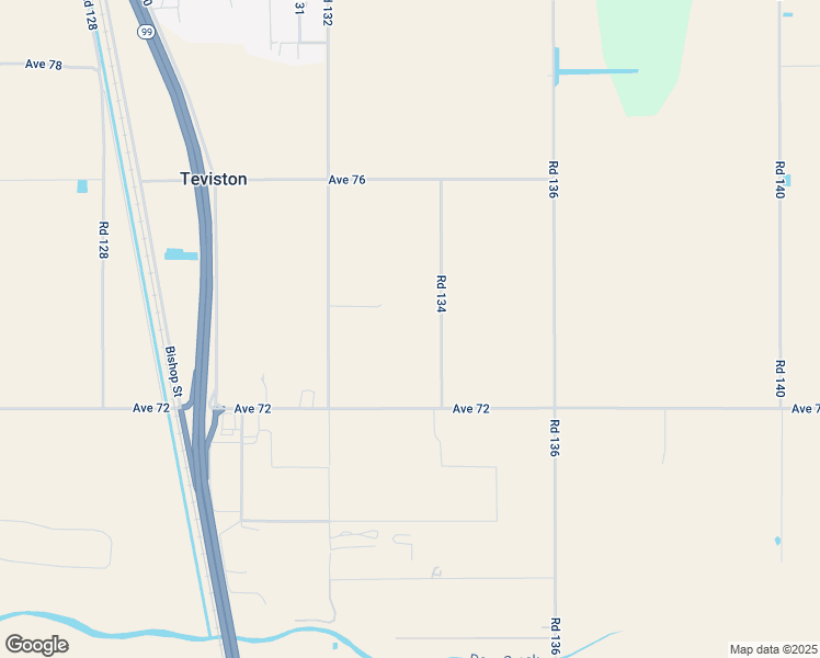map of restaurants, bars, coffee shops, grocery stores, and more near 7347 Road 134 in Earlimart