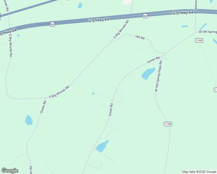 map of restaurants, bars, coffee shops, grocery stores, and more near 1270 Green Road in Spring Hope