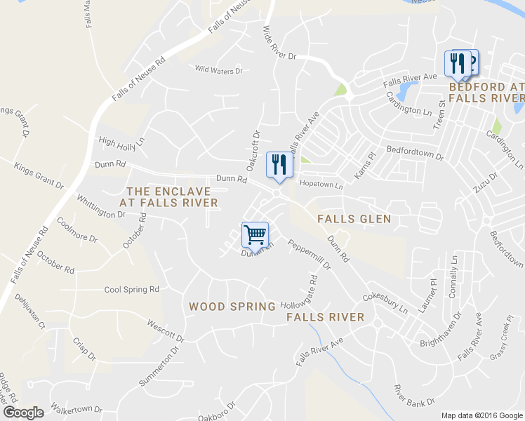 map of restaurants, bars, coffee shops, grocery stores, and more near 4433 All Points View Way in Raleigh