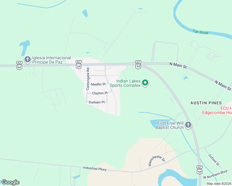 map of restaurants, bars, coffee shops, grocery stores, and more near 403 Lincoln Road in Tarboro