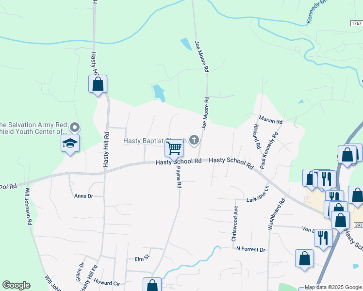 map of restaurants, bars, coffee shops, grocery stores, and more near 218 James Crossing in Thomasville