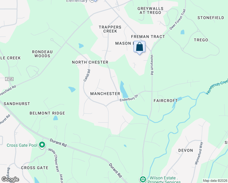 map of restaurants, bars, coffee shops, grocery stores, and more near 10709 Trappers Creek Drive in Raleigh