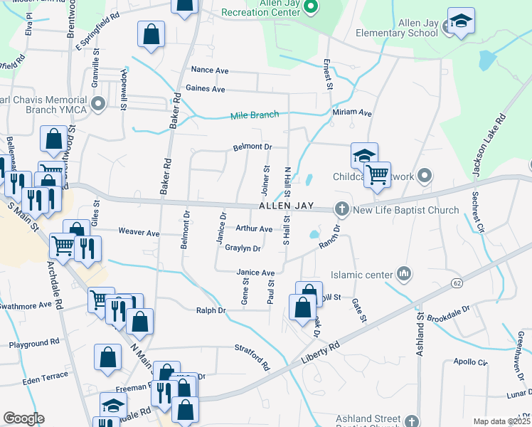 map of restaurants, bars, coffee shops, grocery stores, and more near 908 East Fairfield Road in High Point