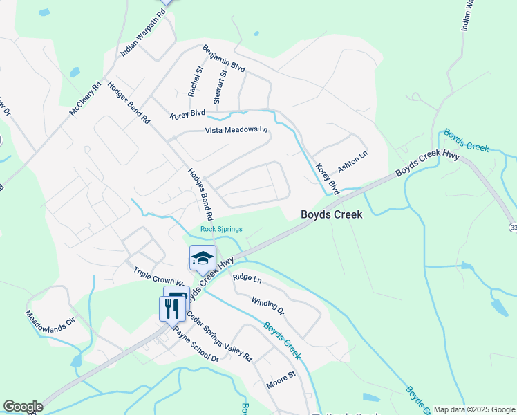map of restaurants, bars, coffee shops, grocery stores, and more near 2660 Southwinds Circle in Sevierville