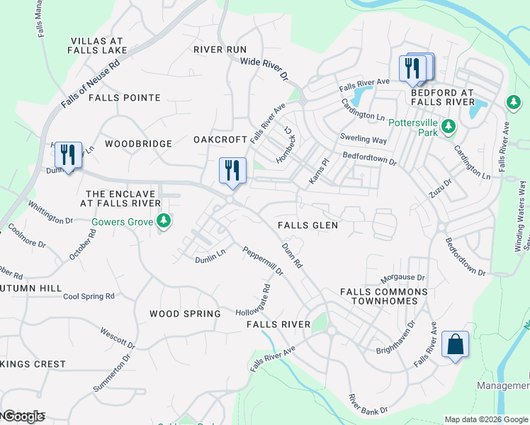 map of restaurants, bars, coffee shops, grocery stores, and more near 1920 Gaillard Drive in Raleigh