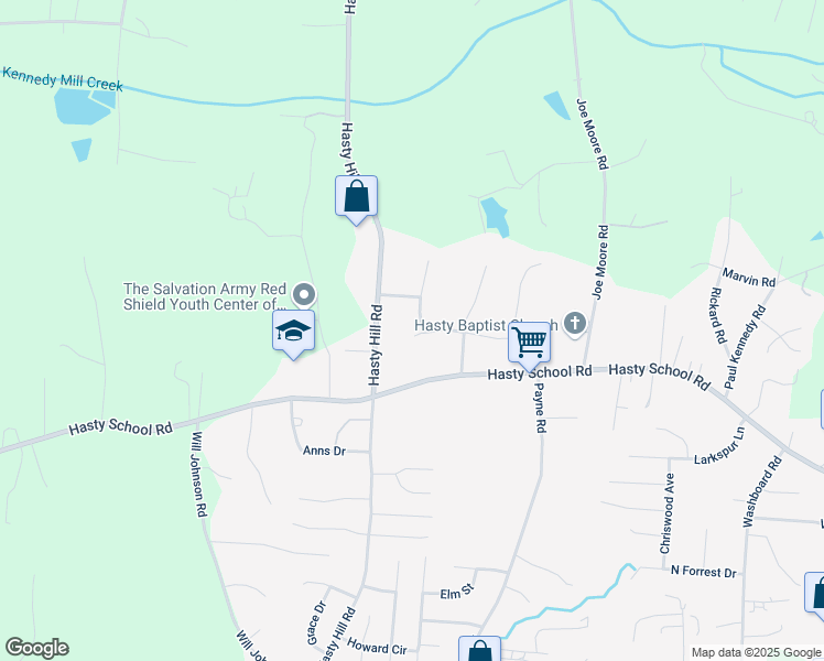 map of restaurants, bars, coffee shops, grocery stores, and more near 1 Clayton Way in Thomasville