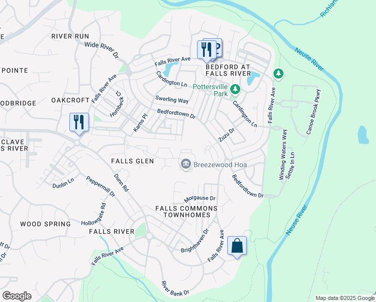map of restaurants, bars, coffee shops, grocery stores, and more near 2210 Raven Road in Raleigh