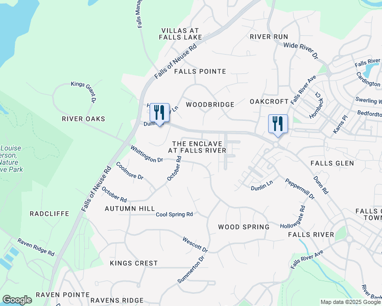 map of restaurants, bars, coffee shops, grocery stores, and more near 1518 Nealstone Way in Raleigh