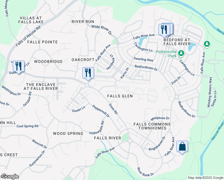 map of restaurants, bars, coffee shops, grocery stores, and more near 1913 Barngate Way in Raleigh