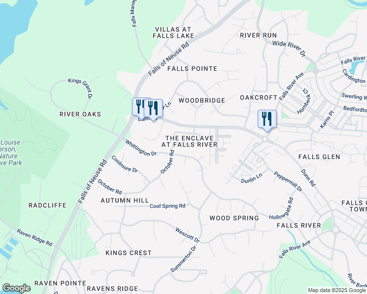 map of restaurants, bars, coffee shops, grocery stores, and more near 1518 Nealstone Way in Raleigh