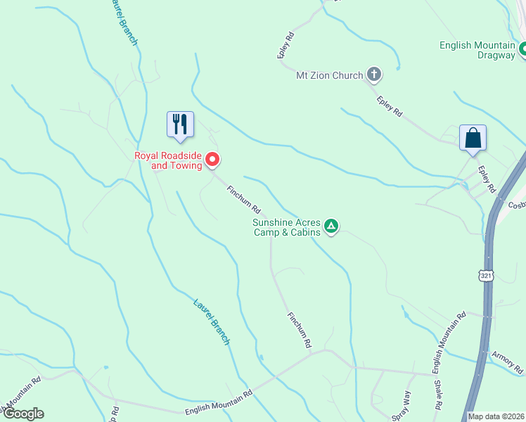 map of restaurants, bars, coffee shops, grocery stores, and more near 1536 Finchum Road in Newport