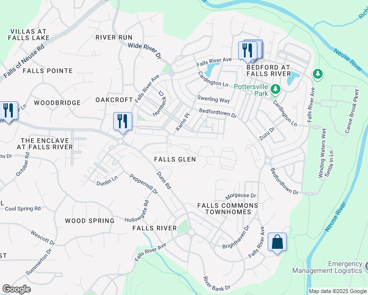 map of restaurants, bars, coffee shops, grocery stores, and more near 2110 Breezeway Drive in Raleigh