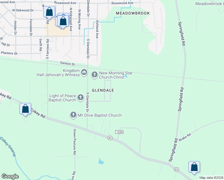 map of restaurants, bars, coffee shops, grocery stores, and more near 429 Sanders Drive in Rocky Mount