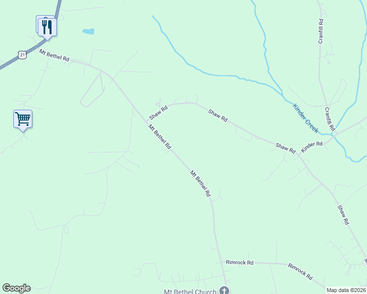 map of restaurants, bars, coffee shops, grocery stores, and more near 323 Mount Bethel Road in Harmony