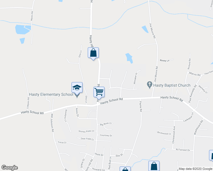 map of restaurants, bars, coffee shops, grocery stores, and more near 3 Clayton Way in Thomasville