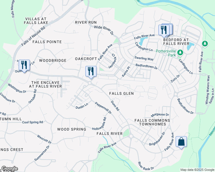 map of restaurants, bars, coffee shops, grocery stores, and more near 1824 Barngate Way in Raleigh