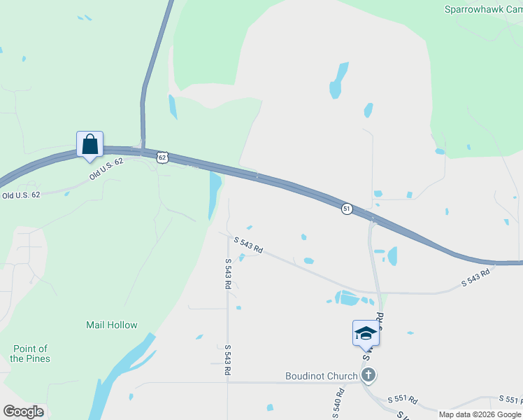 map of restaurants, bars, coffee shops, grocery stores, and more near 17452 South 544 Road in Tahlequah